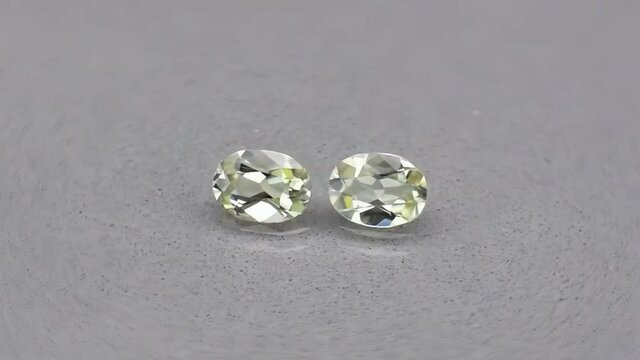 natural gem diaspore pair on the grey background