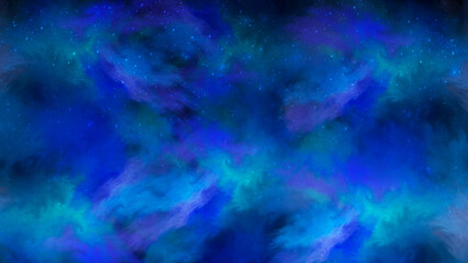 Abstract blue fractal background in the form of clouds and lightning. Suitable for use in imagination, creativity and design projects.