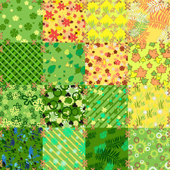 pattern with plants and flowers