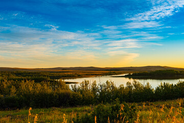 Prairie Lake at Sunset