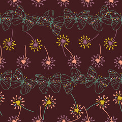 Vector botanical abstract shapes seamless pattern. Suitable for clothing, packaging, wallpaper, gift wrap and other design projects.