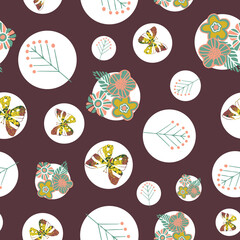 Vector botanical abstract shapes seamless pattern. Suitable for clothing, packaging, wallpaper, gift wrap and other design projects.