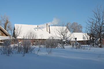 winter landscape with trees and snow