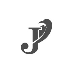 Letter J and crow combination icon logo design