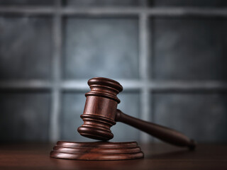 Judge auction gavel on the table
