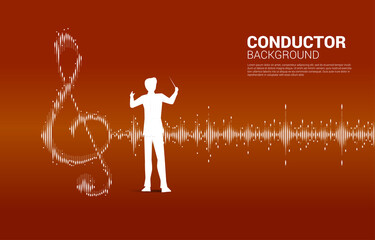 Vector conductor with Music and sound technology concept .equalizer wave as music note