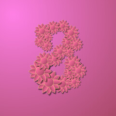 Illustration flowers 8 womens day international culture holiday celebration template , happy day spring isolated