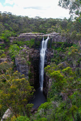 Fototapeta na wymiar Full view of Carington Falls at Kangaroo Valley, NSW, Australia.