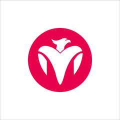 logo eagle hawk falcon bird animal vector templet