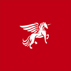logo pegasus animal horse icon templet vector