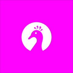 logo bird peacock beautiful full collor  templet vector icon