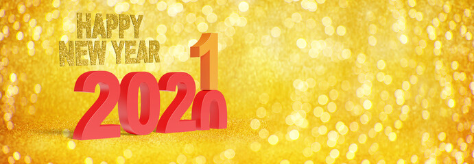 Happy New Year Background. Start in 2021. 3D illustration