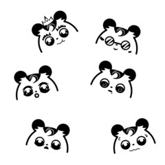 Fototapeta premium cute pattern with pandas 