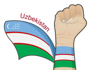 The spirit of struggle to defend the country by raising the national flag of Uzbekistan
