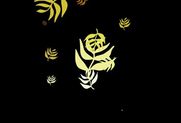 Dark Green, Yellow vector elegant template with leaves.