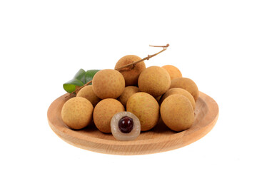 Fresh longan isolated on white background