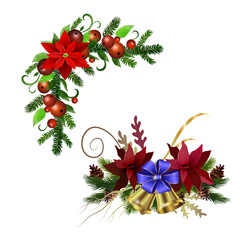 Christmas Holly brunches decoration vector