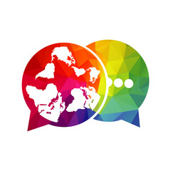 Global Chat Logo Template Design. World Chat Logo Template Design.