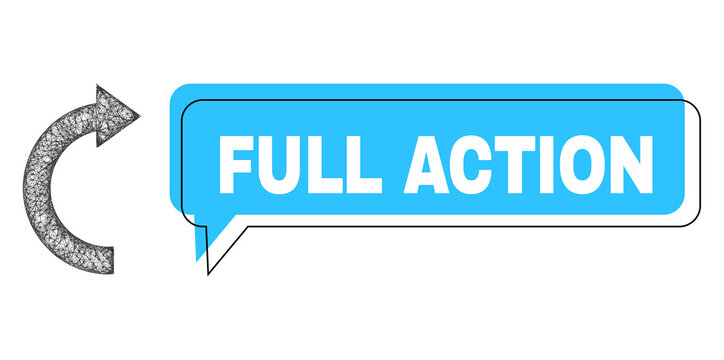 Chat Full Action blue bubble frame and wire frame rotate right. Frame and colored area are misplaced to Full Action label, which is located inside blue colored banner.