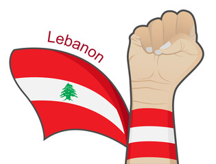 The spirit of struggle to defend the country by raising the Lebanese national flag