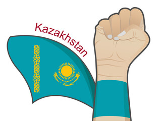 The spirit of struggle to defend the country by raising the Kazakh national flag