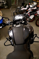 black motorcycle handlebar for racing