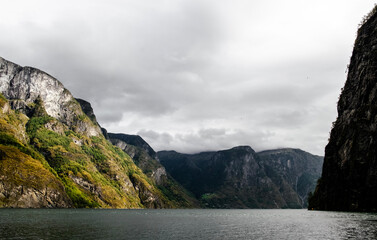 lake and mountains in a norwegian fjord