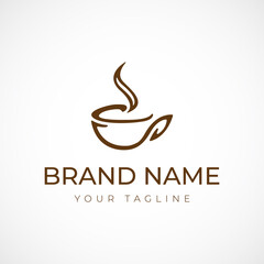 coffee cup logo brand for restaurant. cafe. organic. delivery. coffee house. food with professional. premium. signage. ethnicity art concept 