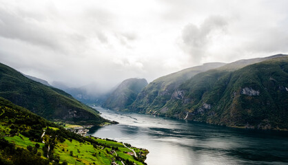 Fototapeta na wymiar fjord and mountains