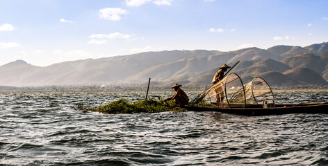 fishing in the mountains in Asia