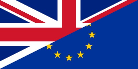 Fototapeta na wymiar Flags of the UK and EU