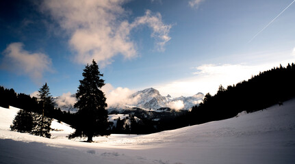 Fototapeta premium snow covered swiss mountains