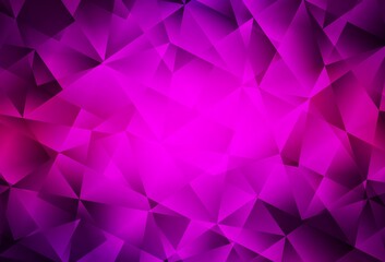 Obraz premium Dark Purple vector gradient triangles pattern.