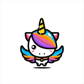 cute unicorn character vector design