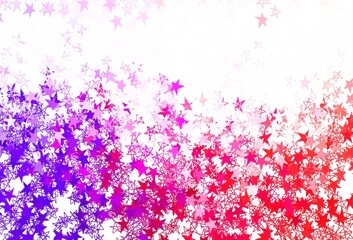 Light Pink, Yellow vector background with colored stars.