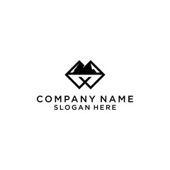 W MOUNTAIN logo design vector