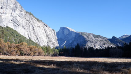 Half dome mountain landscape in Yosemite national park