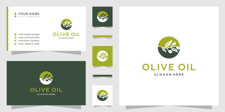 Olive oil logo with letter o design