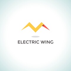 Electric wing logo company, logo vector template design. Ready to use, easy for edit.