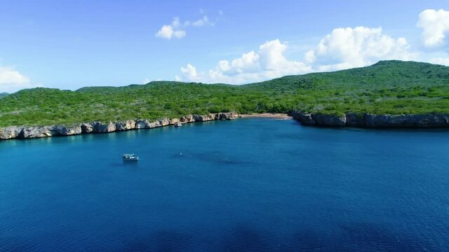 Wreck Diving with Black sand Beach In the Distance , Caribbean Curacao