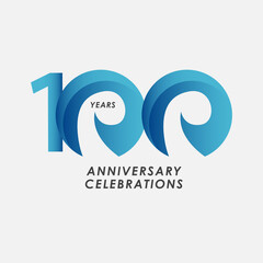 100 Years Anniversary Celebrations Vector Template Design Illustration