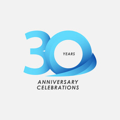 30 Years Anniversary Celebrations Vector Template Design Illustration