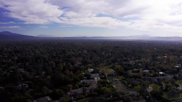 Wide panning shot above Pasadena. HD at 60 FPS.