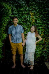 Forever love concept, Women pregnant and young couple. They are Prepare to be a new parent.