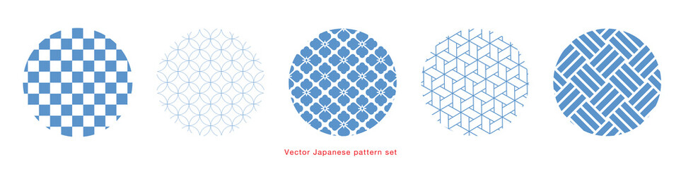 和柄素材　伝統模様　パターン セット　和柄	
