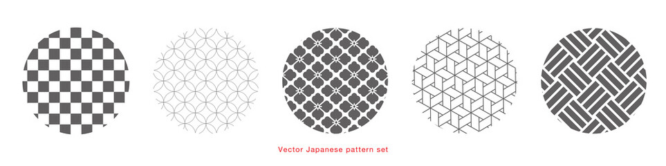 和柄素材　伝統模様　パターン セット　和柄	
