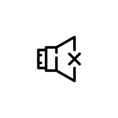 No sound icon in line style isolated on white background. EPS 10