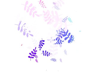 Light Blue, Red vector abstract pattern with leaves.