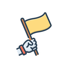 Color illustration icon for oppose