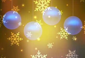 Dark Green, Yellow vector backdrop in holiday style.